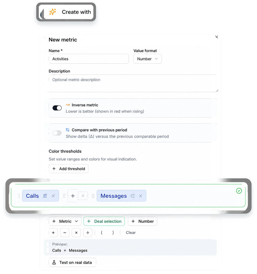 Custom metrics and reports